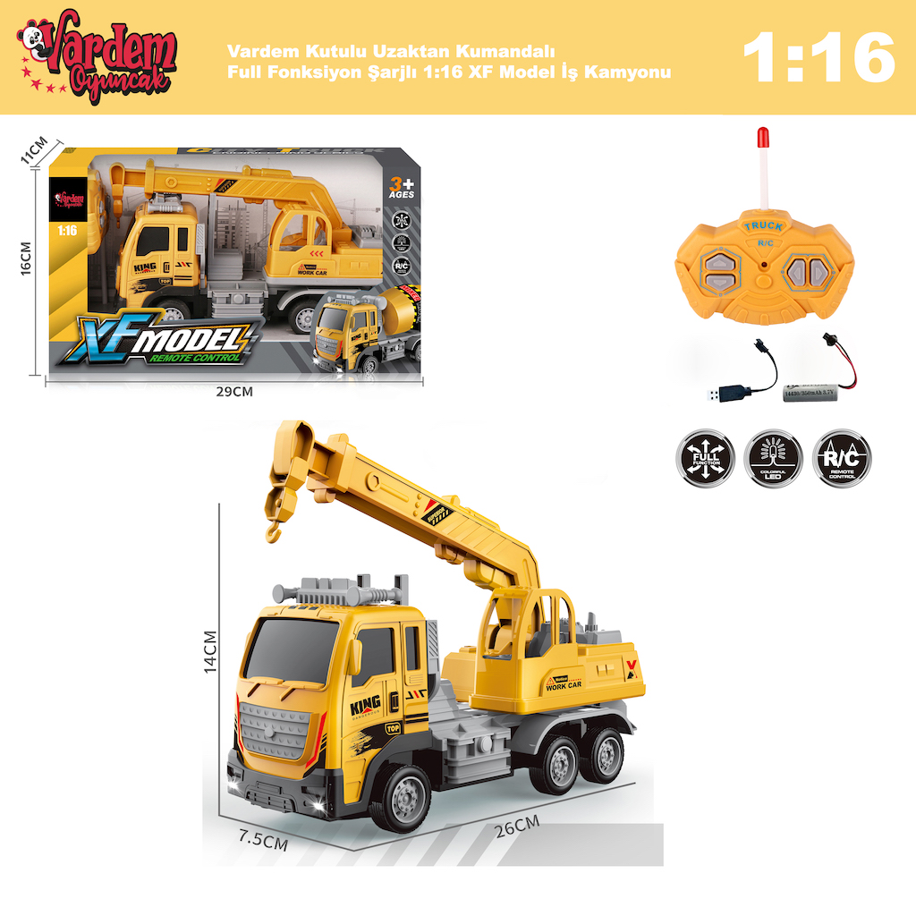 KUT.U/K F/F ŞARJLI 1:16 XF MODEL İŞ